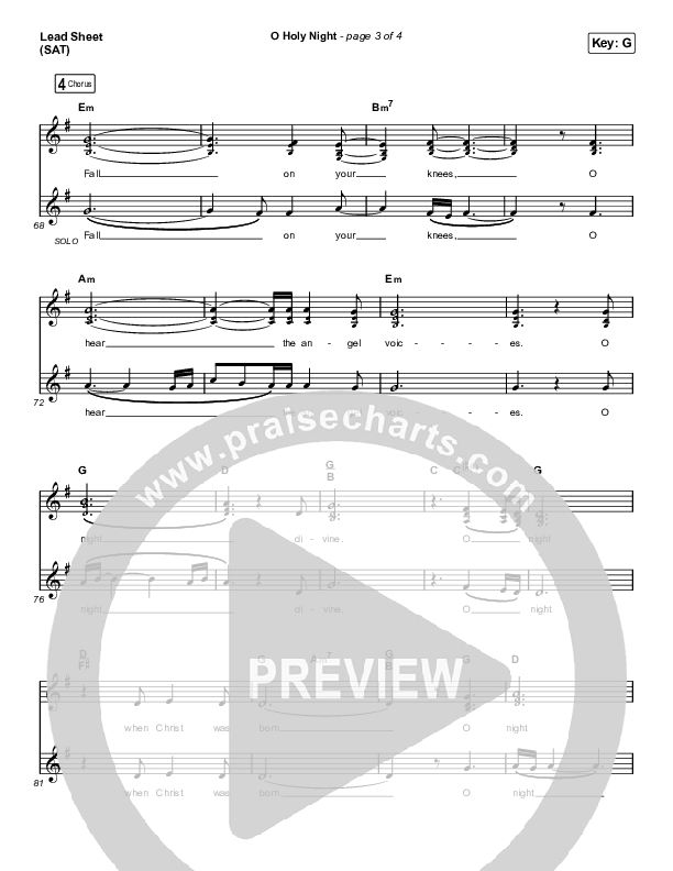 O Holy Night Lead Sheet (SAT) (Katy Nichole)
