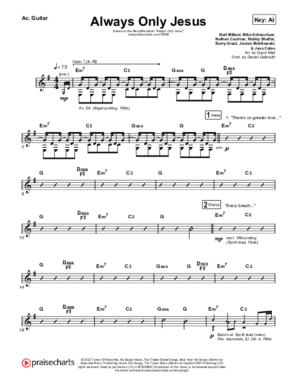 Always Only Jesus  Acoustic Guitar (MercyMe)