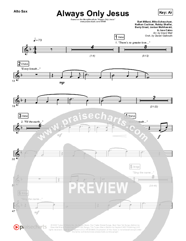 Always Only Jesus  Alto Sax (MercyMe)