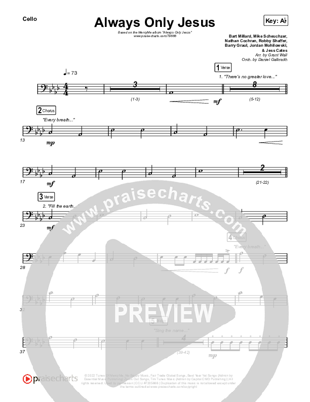 Always Only Jesus  Cello (MercyMe)