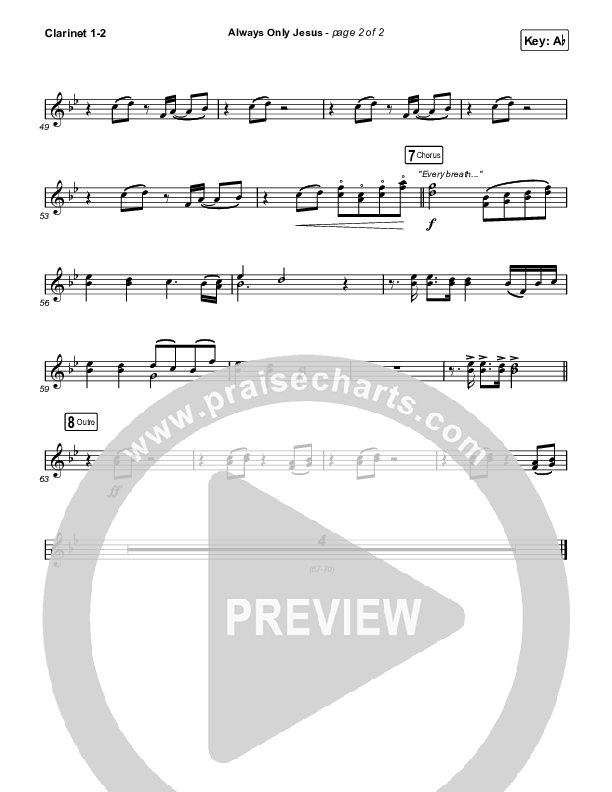 Always Only Jesus  Clarinet 1/2 (MercyMe)