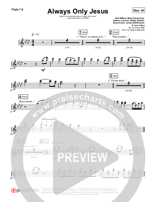 Always Only Jesus  Flute 1/2 (MercyMe)