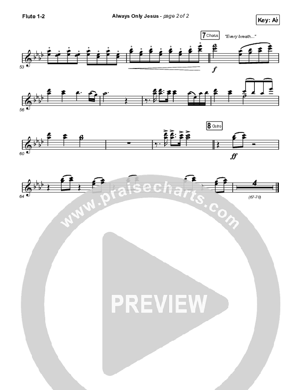 Always Only Jesus  Flute 1/2 (MercyMe)