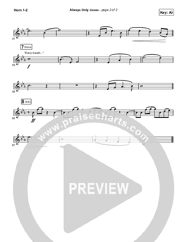 Always Only Jesus  French Horn 1/2 (MercyMe)