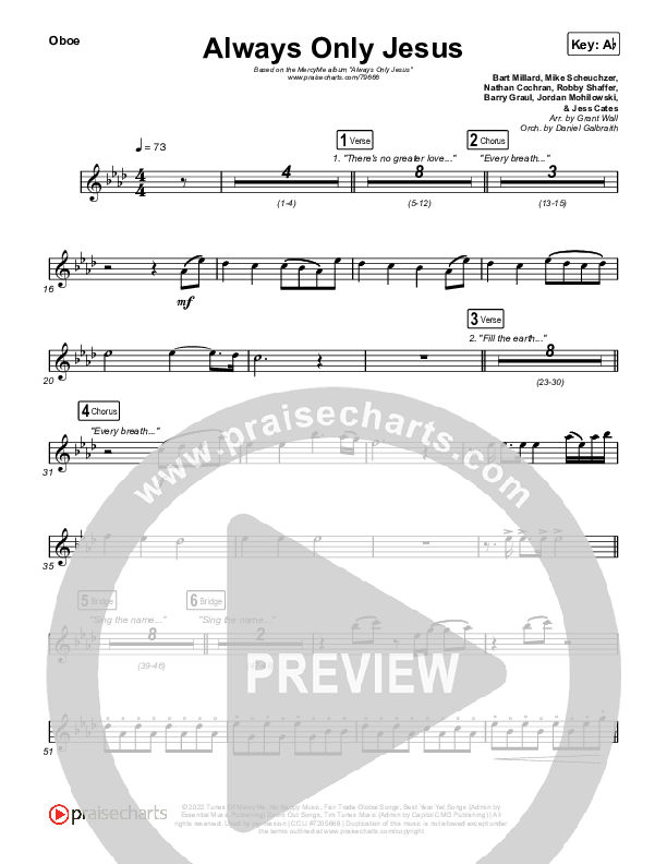 Always Only Jesus  Oboe (MercyMe)