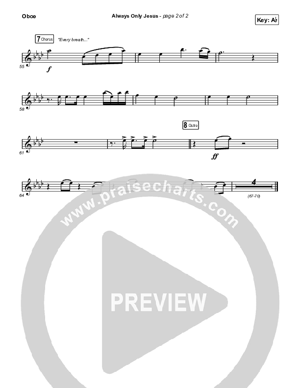 Always Only Jesus  Oboe (MercyMe)