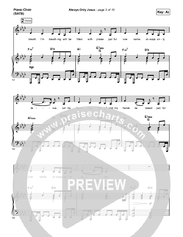 Always Only Jesus Piano/Vocal (SATB) (MercyMe)