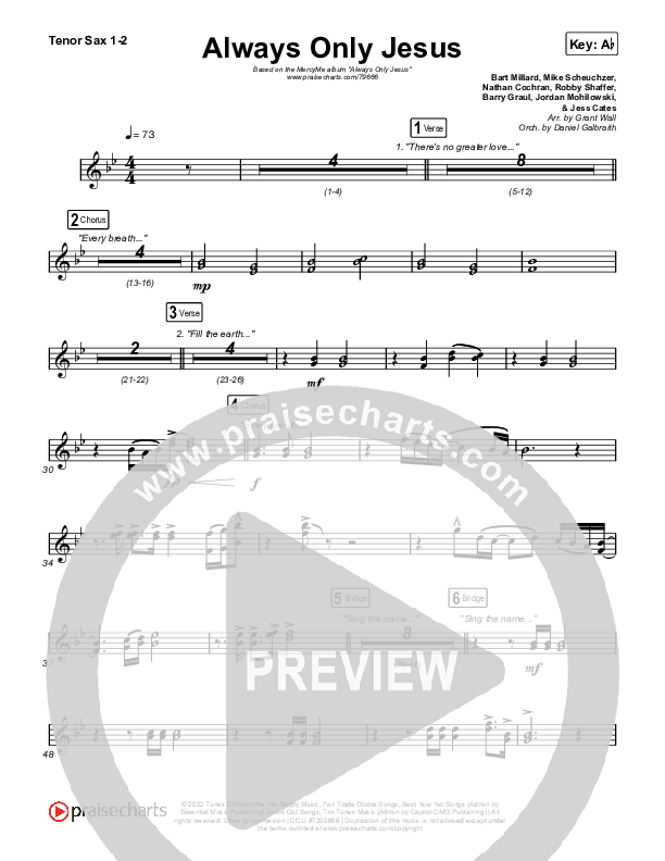 Always Only Jesus Sax Pack (MercyMe)