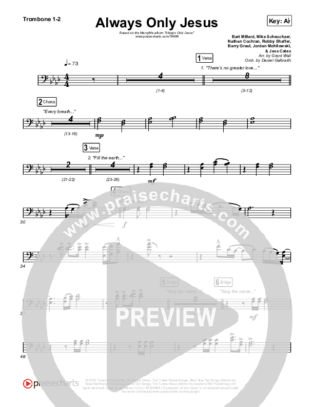 Always Only Jesus Trombone 1/2 (MercyMe)