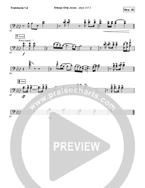 Always Only Jesus Trombone 1/2 (MercyMe)