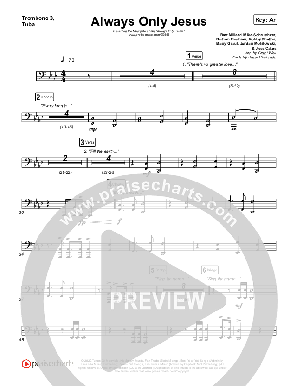 Always Only Jesus  Trombone 3/Tuba (MercyMe)