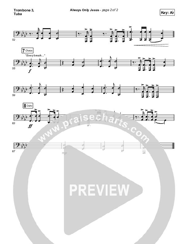 Always Only Jesus  Trombone 3/Tuba (MercyMe)