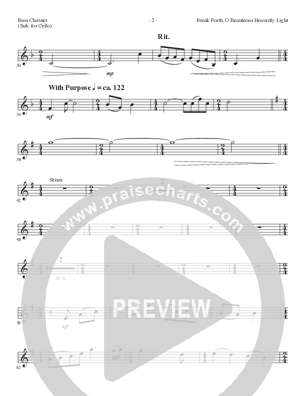 Break Forth O Beauteous Heavenly Light (Break Forth) (Choral Anthem SATB) Bass Clarinet (Lillenas Choral / Arr. Ed Hogan)