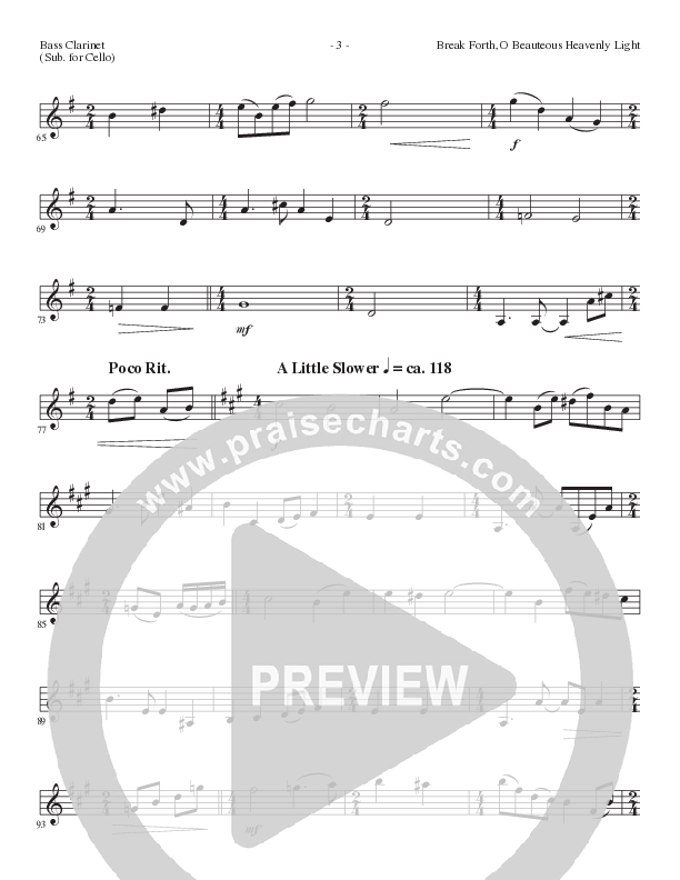 Break Forth O Beauteous Heavenly Light (Break Forth) (Choral Anthem SATB) Bass Clarinet (Lillenas Choral / Arr. Ed Hogan)