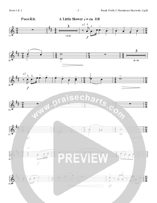 Break Forth O Beauteous Heavenly Light (Break Forth) (Choral Anthem SATB) French Horn (Lillenas Choral / Arr. Ed Hogan)