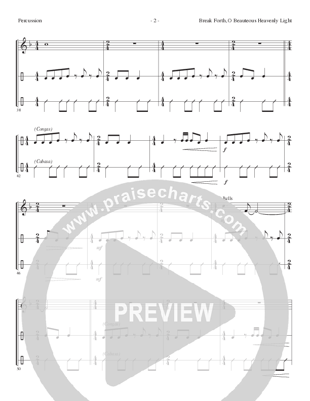 Break Forth O Beauteous Heavenly Light (Break Forth) (Choral Anthem SATB) Percussion (Lillenas Choral / Arr. Ed Hogan)