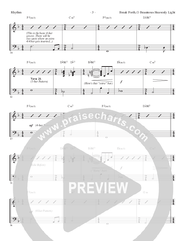 Break Forth O Beauteous Heavenly Light (Break Forth) (Choral Anthem SATB) Rhythm Chart (Lillenas Choral / Arr. Ed Hogan)