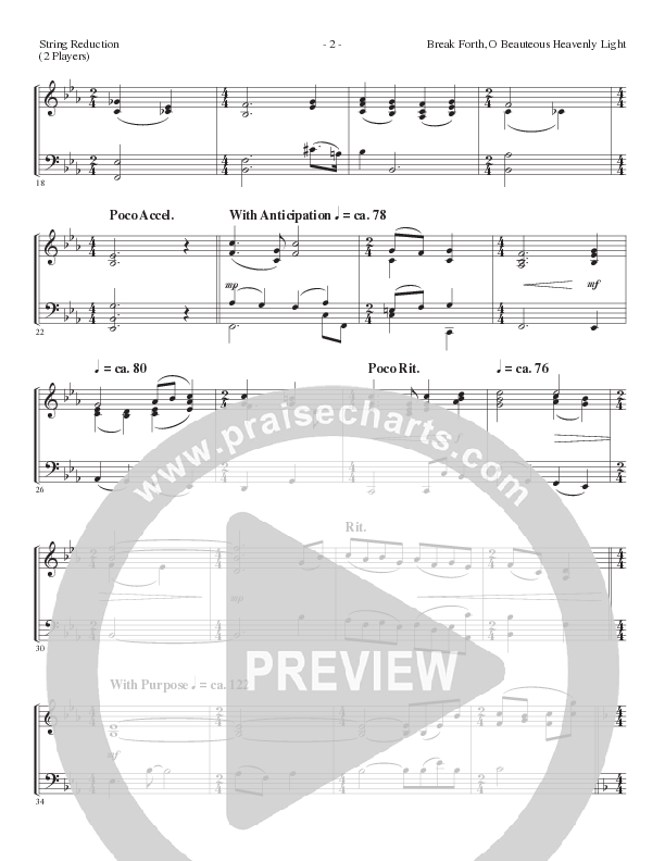 Break Forth O Beauteous Heavenly Light (Break Forth) (Choral Anthem SATB) String Reduction (Lillenas Choral / Arr. Ed Hogan)