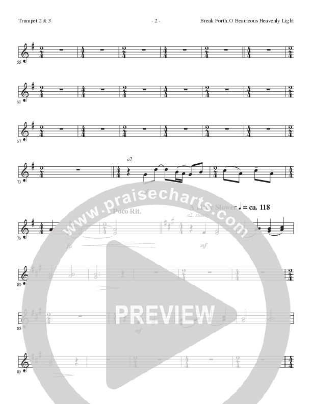 Break Forth O Beauteous Heavenly Light (Break Forth) (Choral Anthem SATB) Trumpet 2/3 (Lillenas Choral / Arr. Ed Hogan)