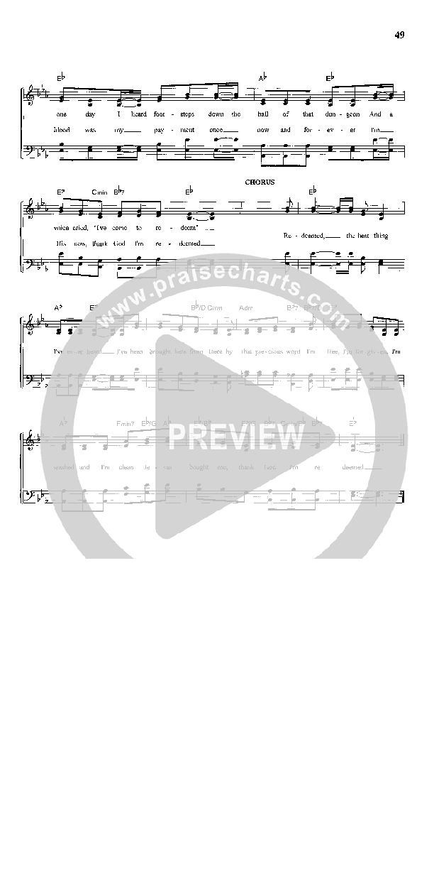 Redeemed Lead Sheet (The Perrys)