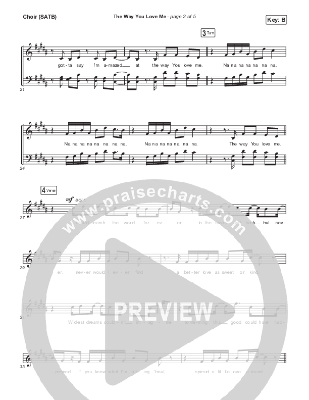 The Way You Love Me Choir Sheet (SATB) (Matt Maher)