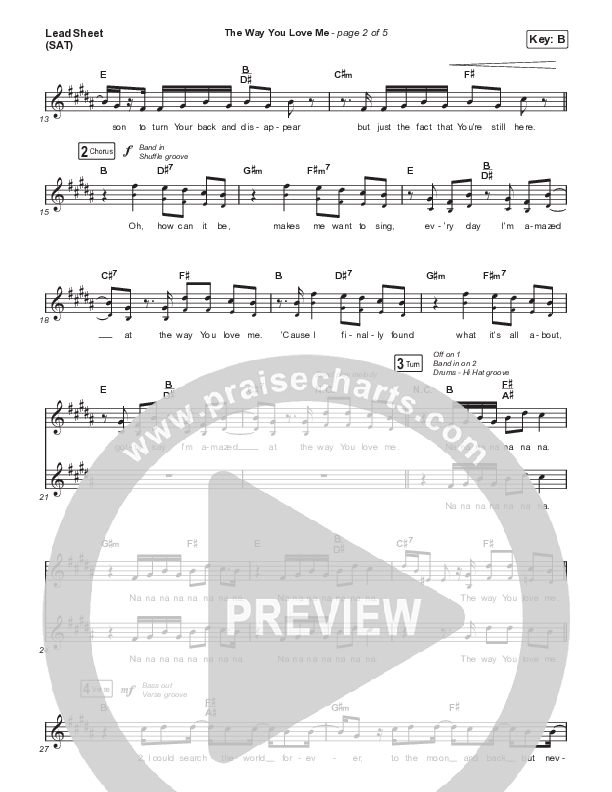The Way You Love Me Lead Sheet (SAT) (Matt Maher)