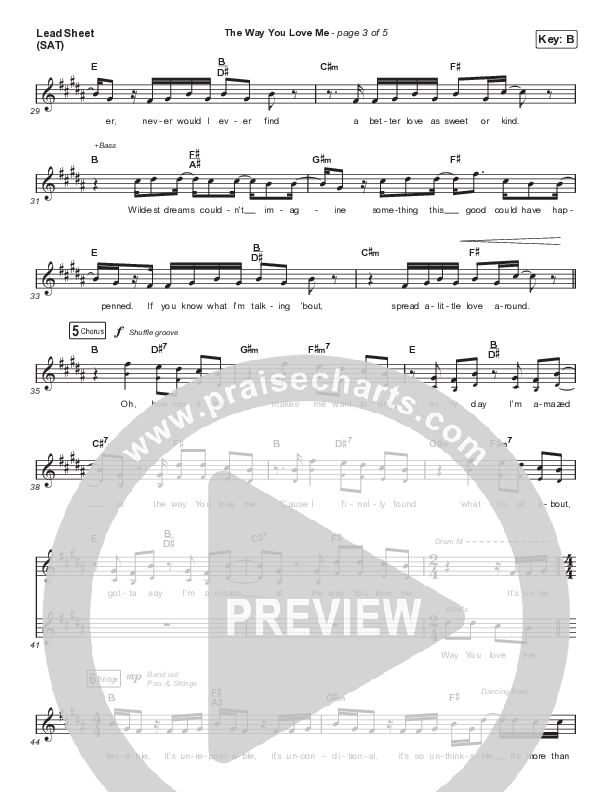 The Way You Love Me Lead Sheet (SAT) (Matt Maher)