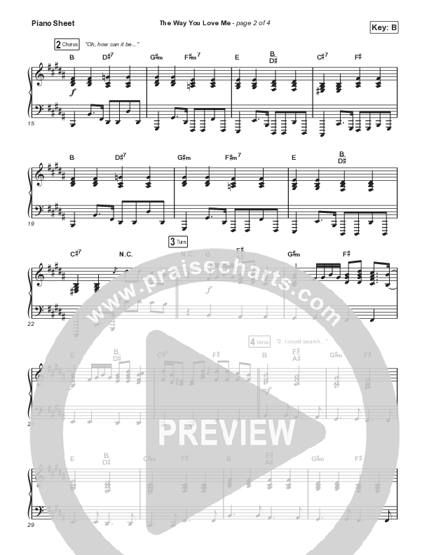 The Way You Love Me Piano Sheet (Matt Maher)