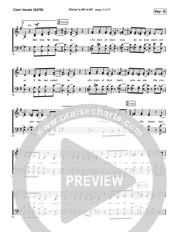 Christ Is All In All (Choral Anthem SATB) Choir Sheet (SATB) (Keith & Kristyn Getty / Arr. Luke Gambill)