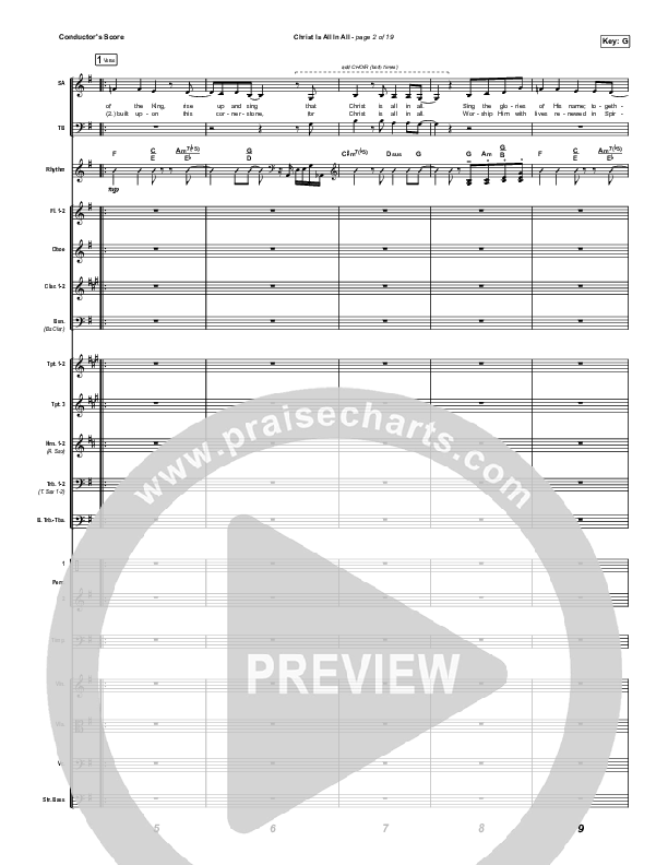 Christ Is All In All (Choral Anthem SATB) Conductor's Score (Keith & Kristyn Getty / Arr. Luke Gambill)