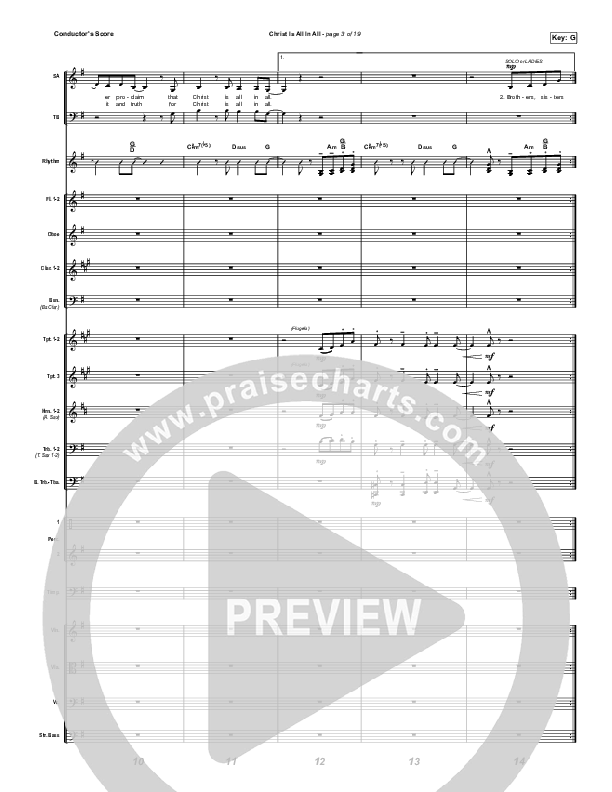 Christ Is All In All (Choral Anthem SATB) Conductor's Score (Keith & Kristyn Getty / Arr. Luke Gambill)