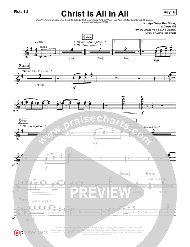 Christ Is All In All (Choral Anthem SATB) Wind Pack (Keith & Kristyn Getty / Arr. Luke Gambill)