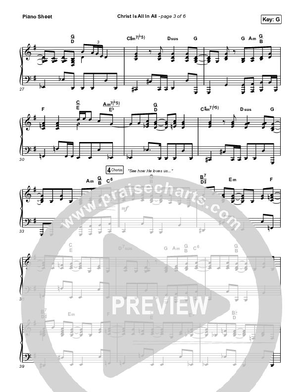 Christ Is All In All (Choral Anthem SATB) Piano Sheet (Keith & Kristyn Getty / Arr. Luke Gambill)