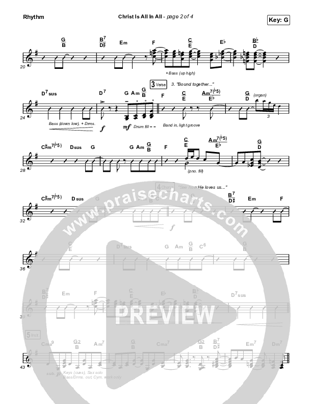 Christ Is All In All (Choral Anthem SATB) Rhythm Chart (Keith & Kristyn Getty / Arr. Luke Gambill)