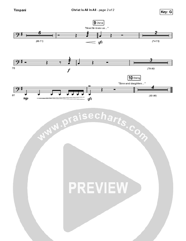 Christ Is All In All (Choral Anthem SATB) Timpani (Keith & Kristyn Getty / Arr. Luke Gambill)