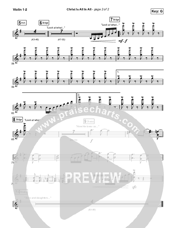 Christ Is All In All (Choral Anthem SATB) String Pack (Keith & Kristyn Getty / Arr. Luke Gambill)