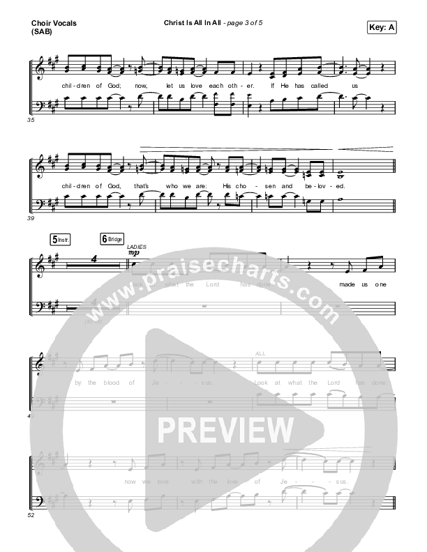 Christ Is All In All (Worship Choir SAB) Choir Sheet (SAB) (Keith & Kristyn Getty / Arr. Luke Gambill)