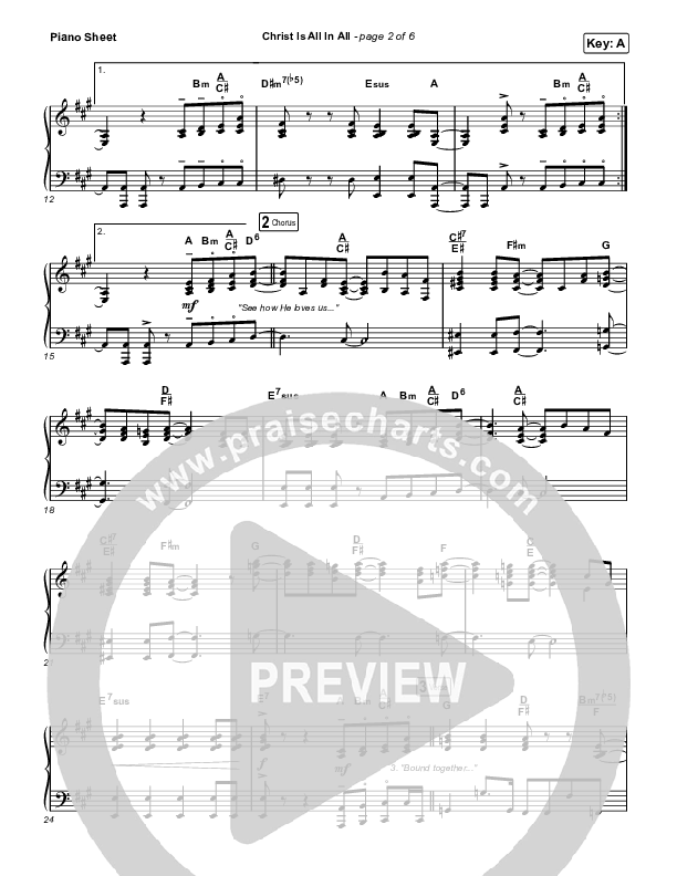 Christ Is All In All (Worship Choir SAB) Piano Sheet (Keith & Kristyn Getty / Arr. Luke Gambill)