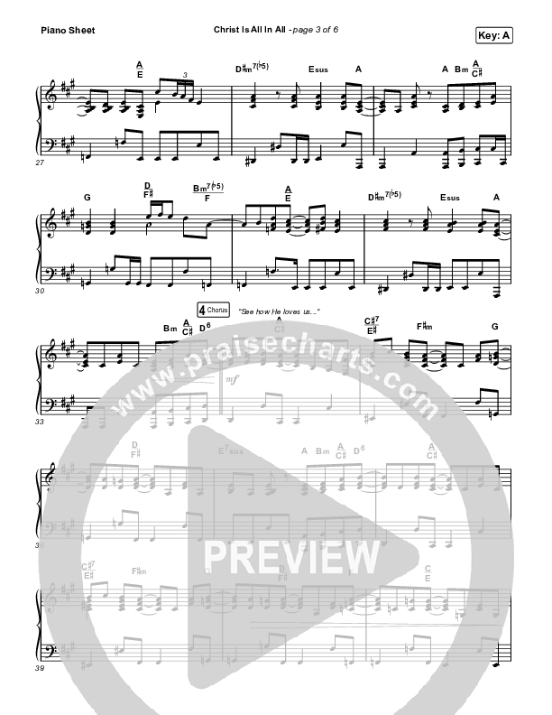 Christ Is All In All (Worship Choir SAB) Piano Sheet (Keith & Kristyn Getty / Arr. Luke Gambill)