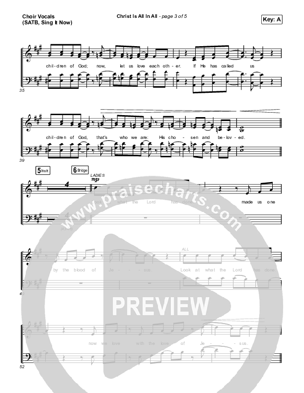 Christ Is All In All (Sing It Now SATB) Choir Sheet (SATB) (Keith & Kristyn Getty / Arr. Luke Gambill)