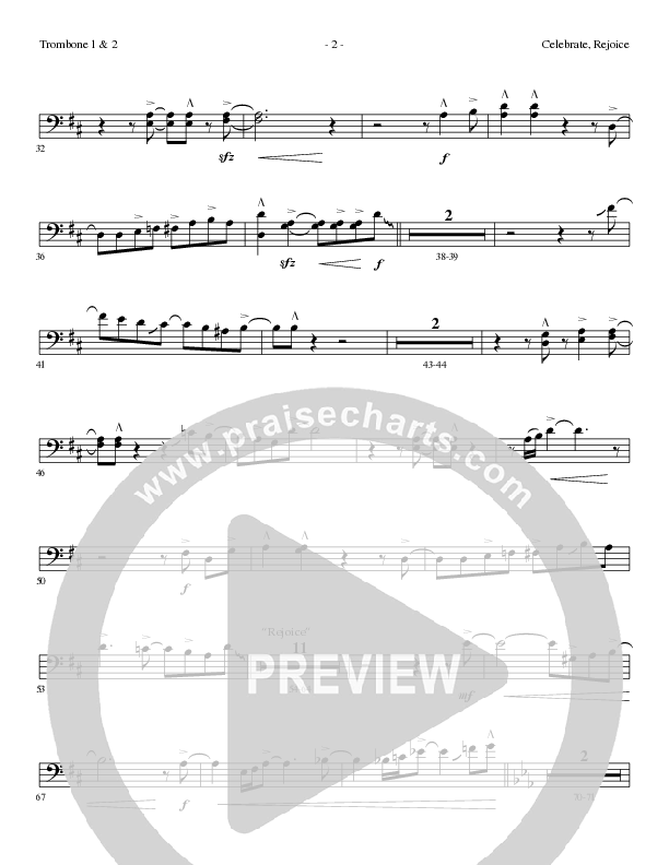 Celebrate Rejoice with O Come O Come Emmanuel (Choral Anthem SATB) Trombone 1/2 (Lillenas Choral / Arr. Mike Speck / Arr. Tim Parton / Orch. Cliff Duren)