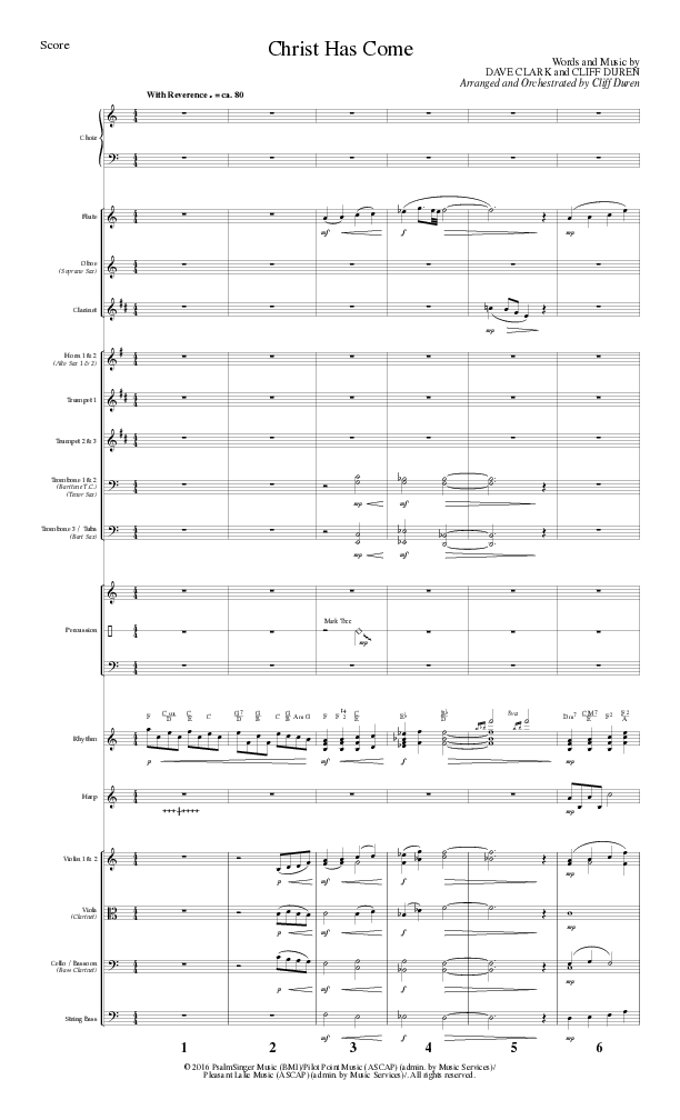 Christ Has Come (Choral Anthem SATB) Orchestration (Lillenas Choral / Arr. Cliff Duren)