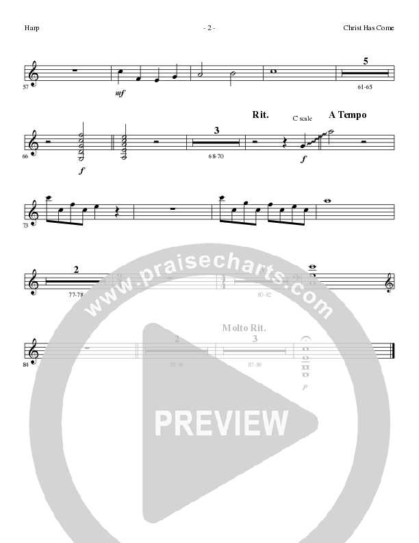 Christ Has Come (Choral Anthem SATB) Harp (Lillenas Choral / Arr. Cliff Duren)