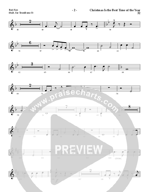 Christmas Is The Best Time Of The Year with Deck The Halls, Jingle Bells (Choral Anthem SATB) Bari Sax (Lillenas Choral / Arr. Richard Kingsmore)