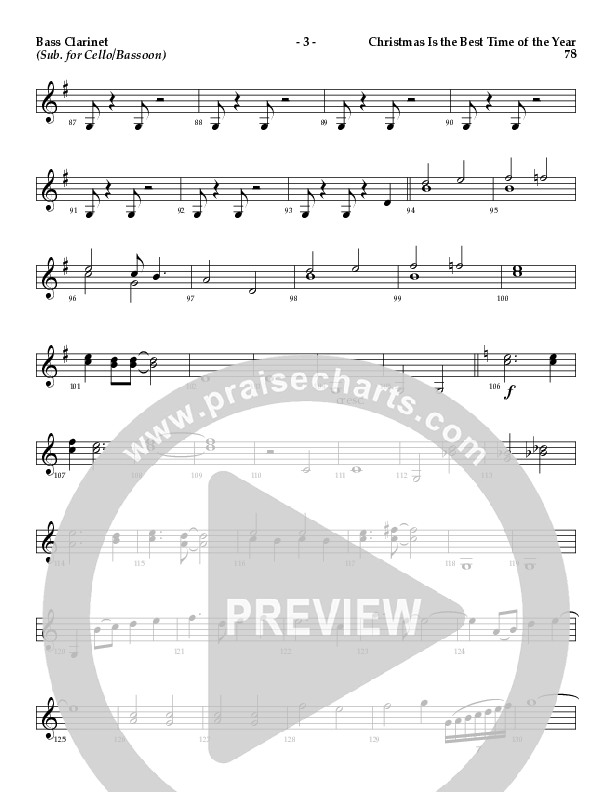 Christmas Is The Best Time Of The Year with Deck The Halls, Jingle Bells (Choral Anthem SATB) Bass Clarinet (Lillenas Choral / Arr. Richard Kingsmore)