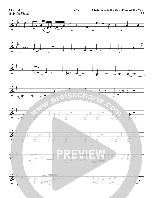 Christmas Is The Best Time Of The Year with Deck The Halls, Jingle Bells (Choral Anthem SATB) Clarinet 3 (Lillenas Choral / Arr. Richard Kingsmore)