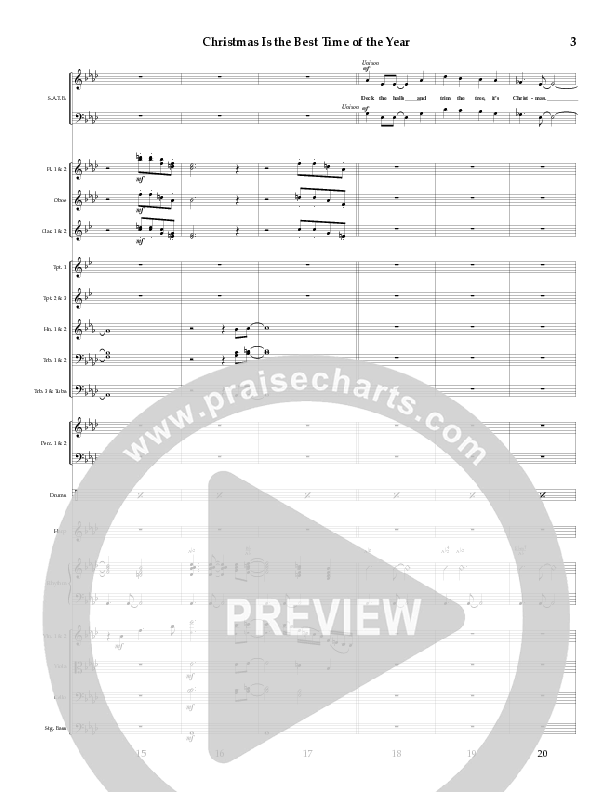 Christmas Is The Best Time Of The Year with Deck The Halls, Jingle Bells (Choral Anthem SATB) Conductor's Score (Lillenas Choral / Arr. Richard Kingsmore)