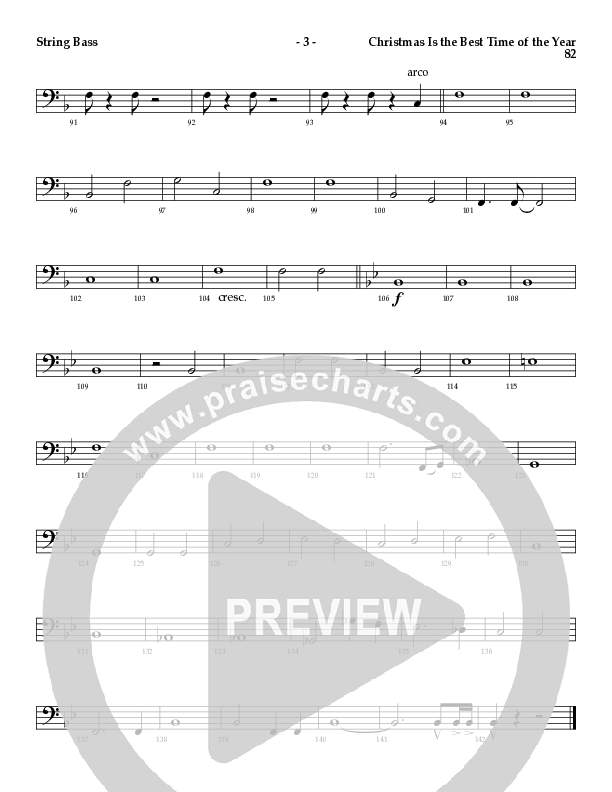 Christmas Is The Best Time Of The Year with Deck The Halls, Jingle Bells (Choral Anthem SATB) Double Bass (Lillenas Choral / Arr. Richard Kingsmore)