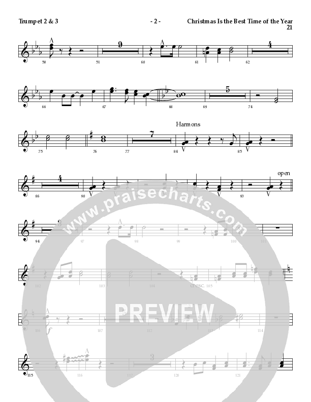 Christmas Is The Best Time Of The Year with Deck The Halls, Jingle Bells (Choral Anthem SATB) Trumpet 2/3 (Lillenas Choral / Arr. Richard Kingsmore)