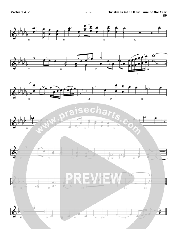 Christmas Is The Best Time Of The Year with Deck The Halls, Jingle Bells (Choral Anthem SATB) Violin 1/2 (Lillenas Choral / Arr. Richard Kingsmore)